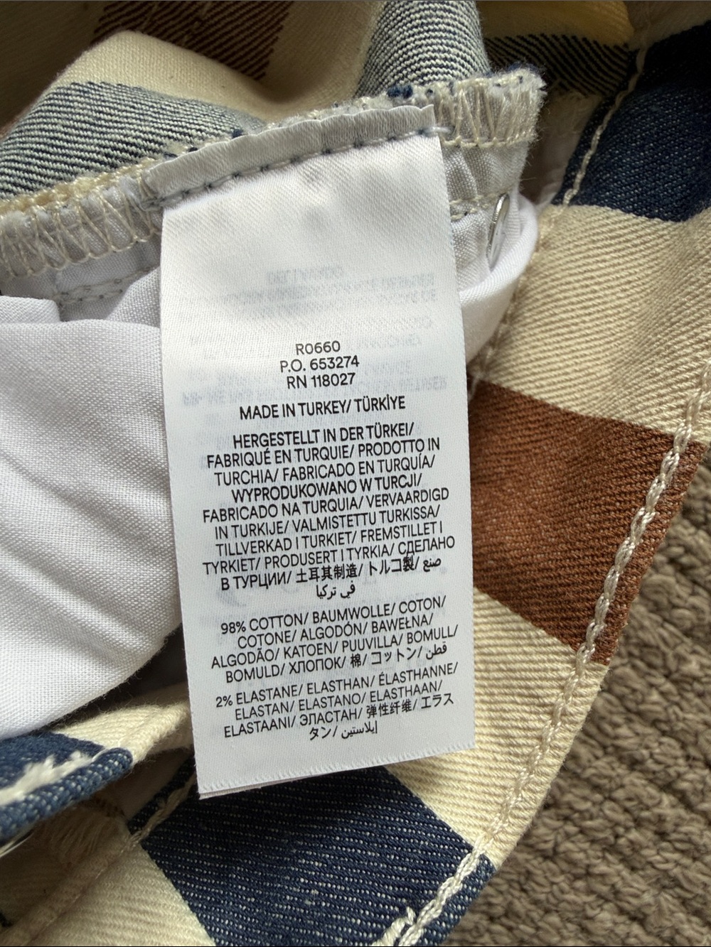 Boden Vertical Stripe Jeans in Navy, Brown & Cream - Picture 5 of 5